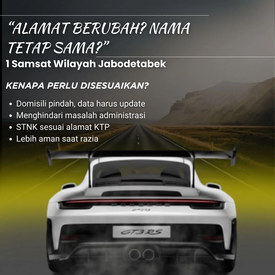 Proses Penyesuaian Alamat Atas Nama Sama 1 Samsat Wilayah (Jabodetabek)